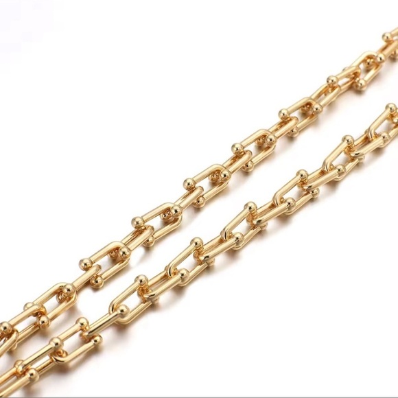 Graduated Link Elegant Gold Chain Lock Pearl Charm - Picture 10 of 11